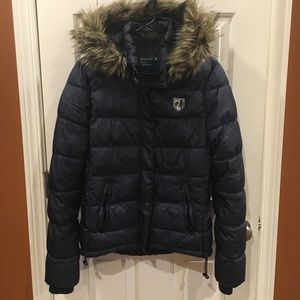 American Eagle Black Puffer Winter Jacket